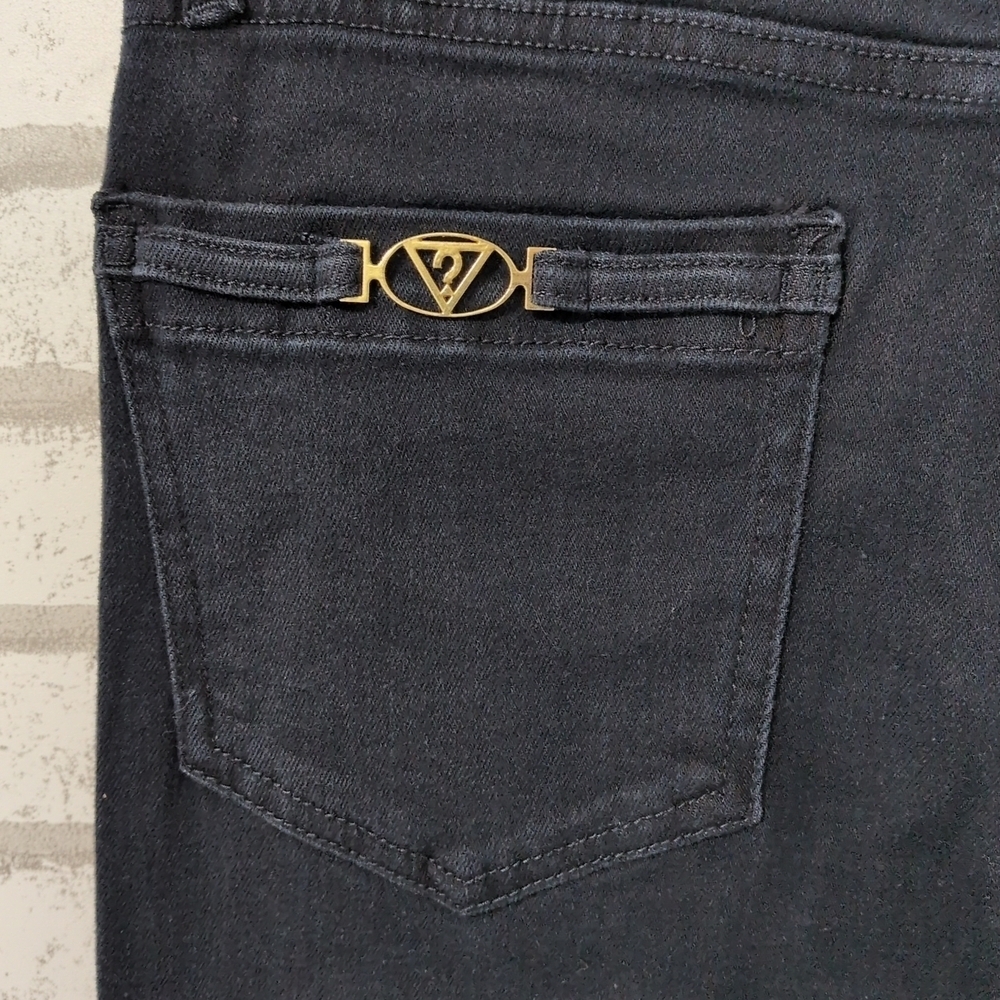 NWOT Guess Jeans Womens SZ 29 Skinny Logo On Pocket Black 90's Y2K - Picture 3 of 4